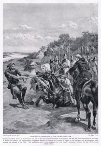Giraldus Cambrensis en las arenas movedizas AD1188, años 1920 de Henry A. Payne